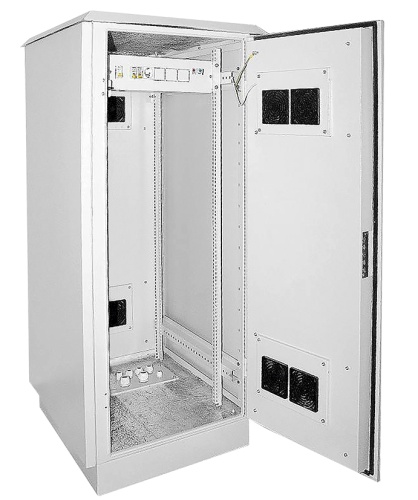 ITK Шкаф уличный напольный 19" LINEA O 24U 720x860мм IP55 металлическая дверь серый | код LO35-24U78-MM55 | IEK